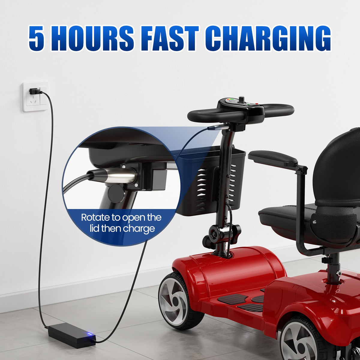 SwiftEco 4 Wheel Electric Mobility Scooter With 30 Miles Long Range & Basket
