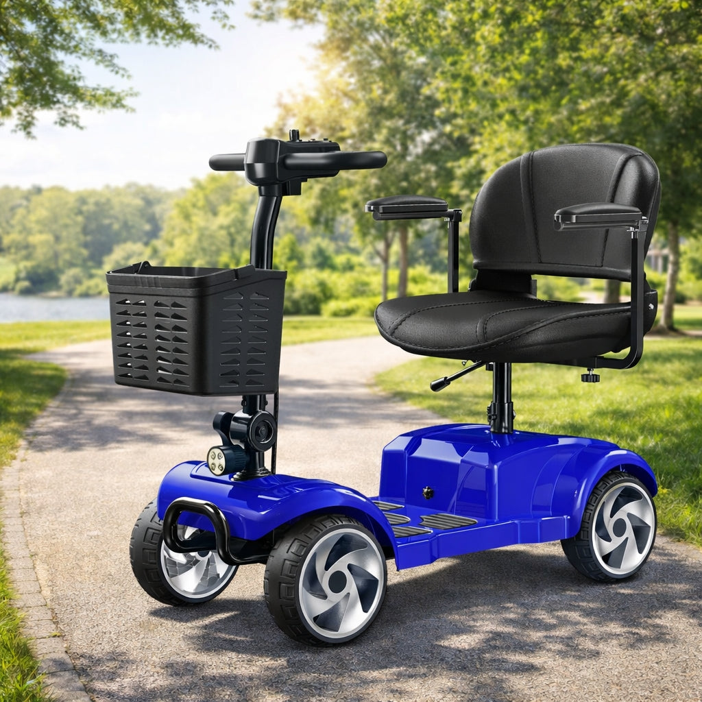 SwiftEco 4 Wheel Electric Mobility Scooter With 30 Miles Long Range & Basket