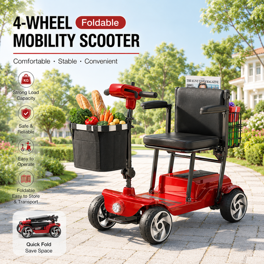 SwiftEco Portable 28 Miles Range 4 Wheel Lightweight Electric Mobility Scooter