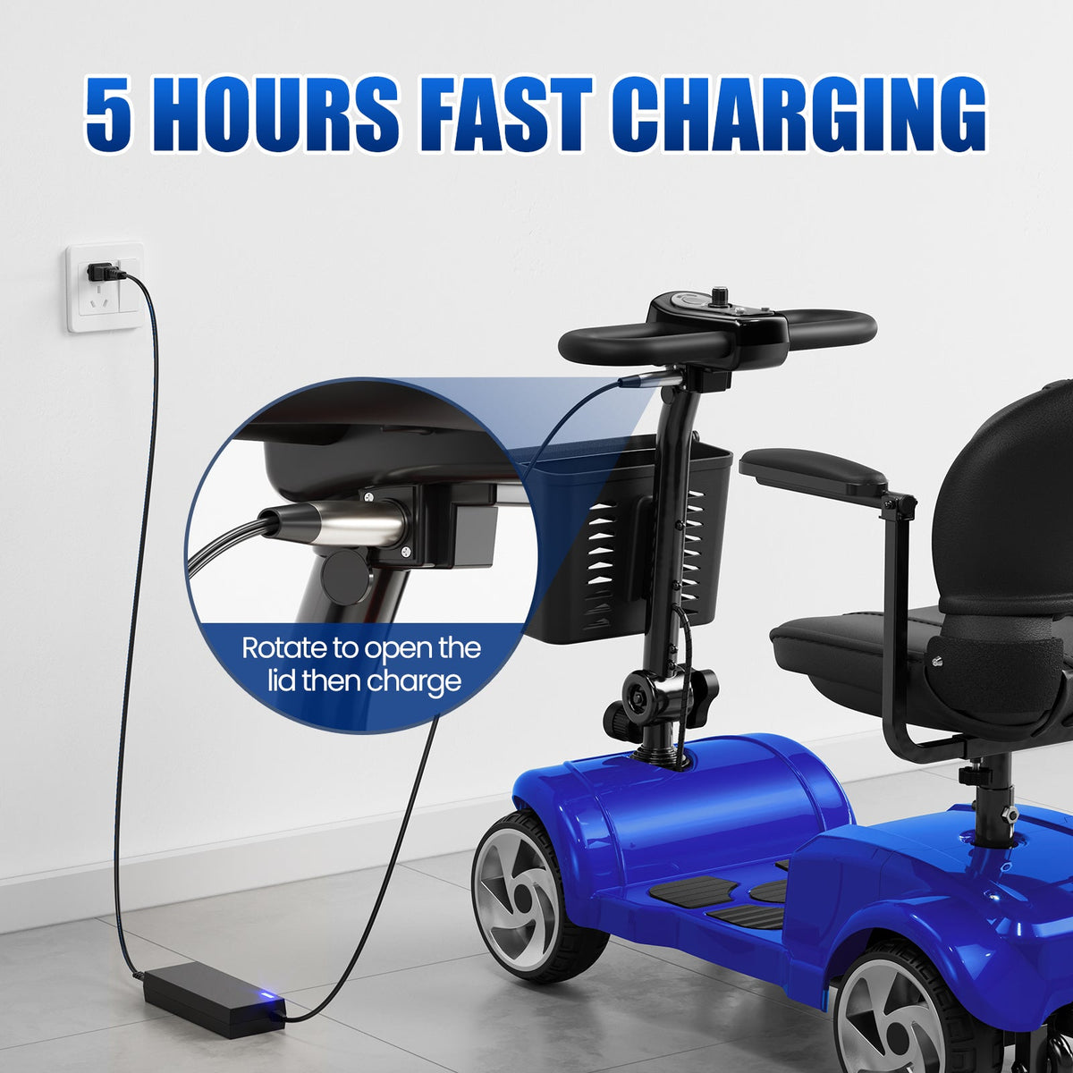 SwiftEco 4 Wheel Electric Mobility Scooter With 30 Miles Long Range & Basket