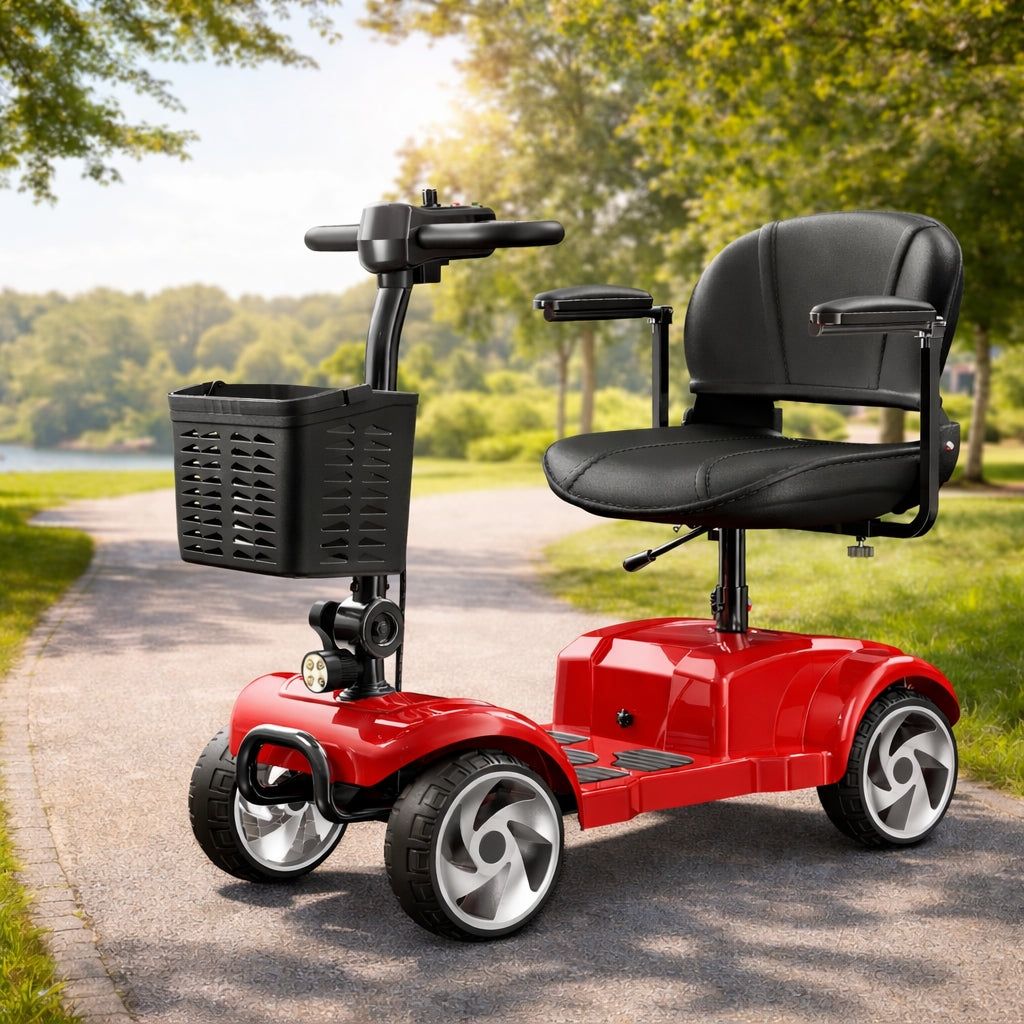 SwiftEco 4 Wheel Electric Mobility Scooter With 30 Miles Long Range & Basket