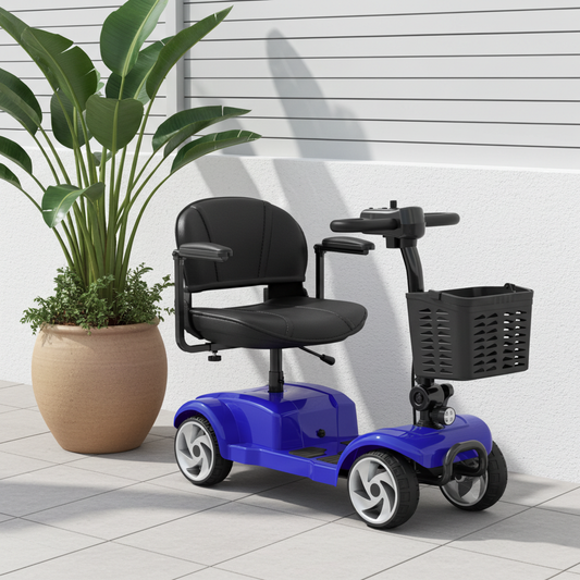 SwiftEco 4 Wheel Electric Mobility Scooter With 20 Miles & 330lb Capacity - Blue