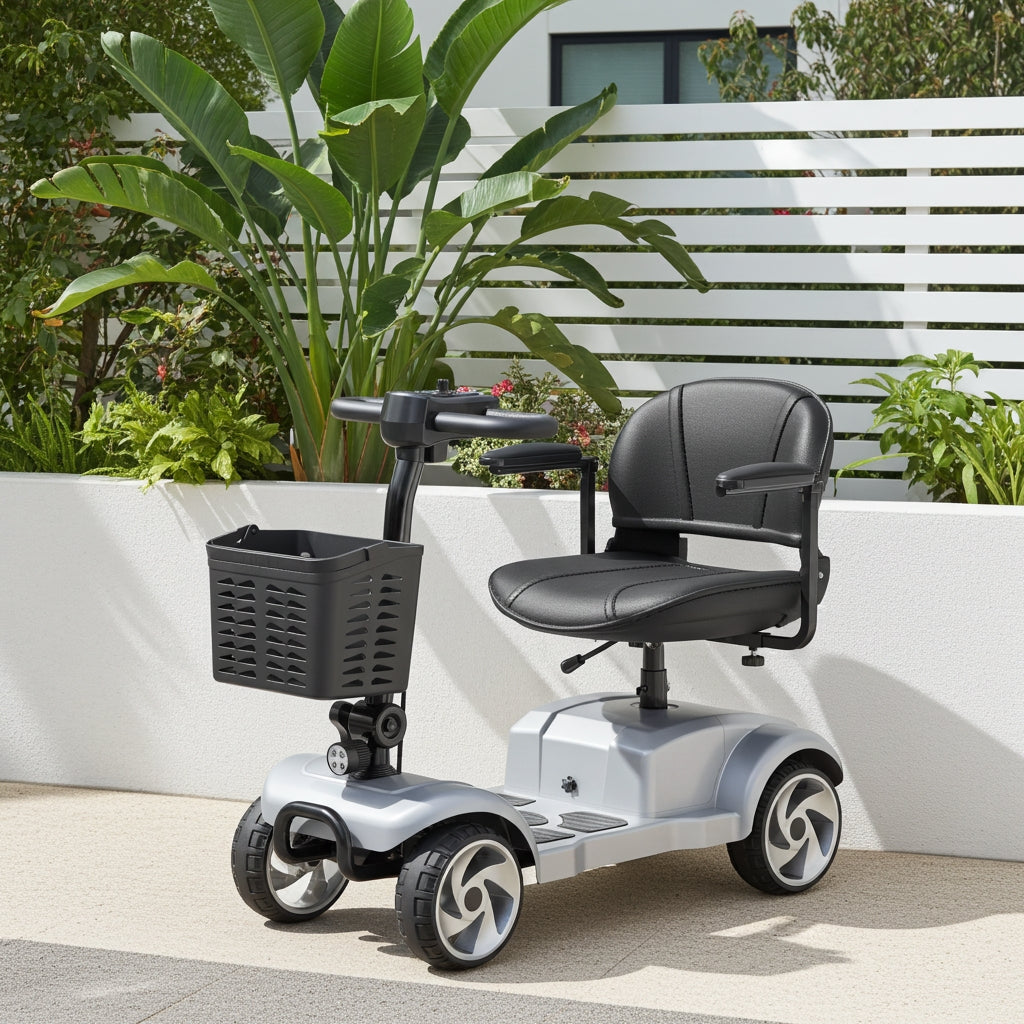 SwiftEco 4 Wheel Electric Mobility Scooter With 30 Miles Long Range & Basket